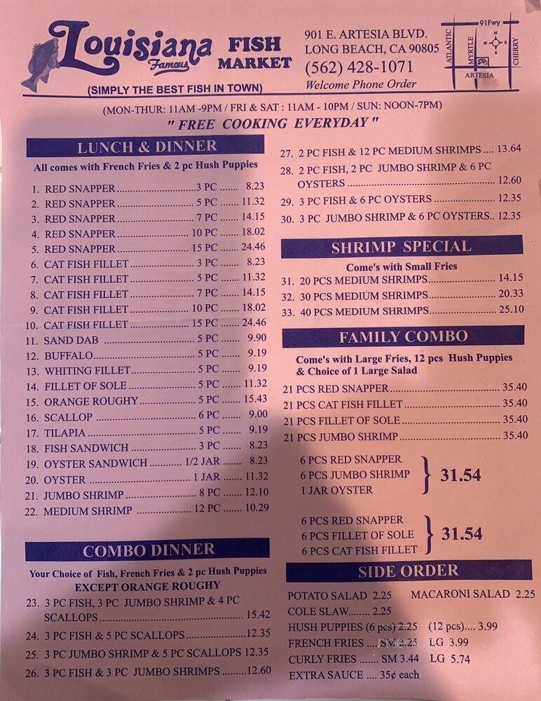 Lousiana Fried Chicken - Long Beach, CA menu_pic