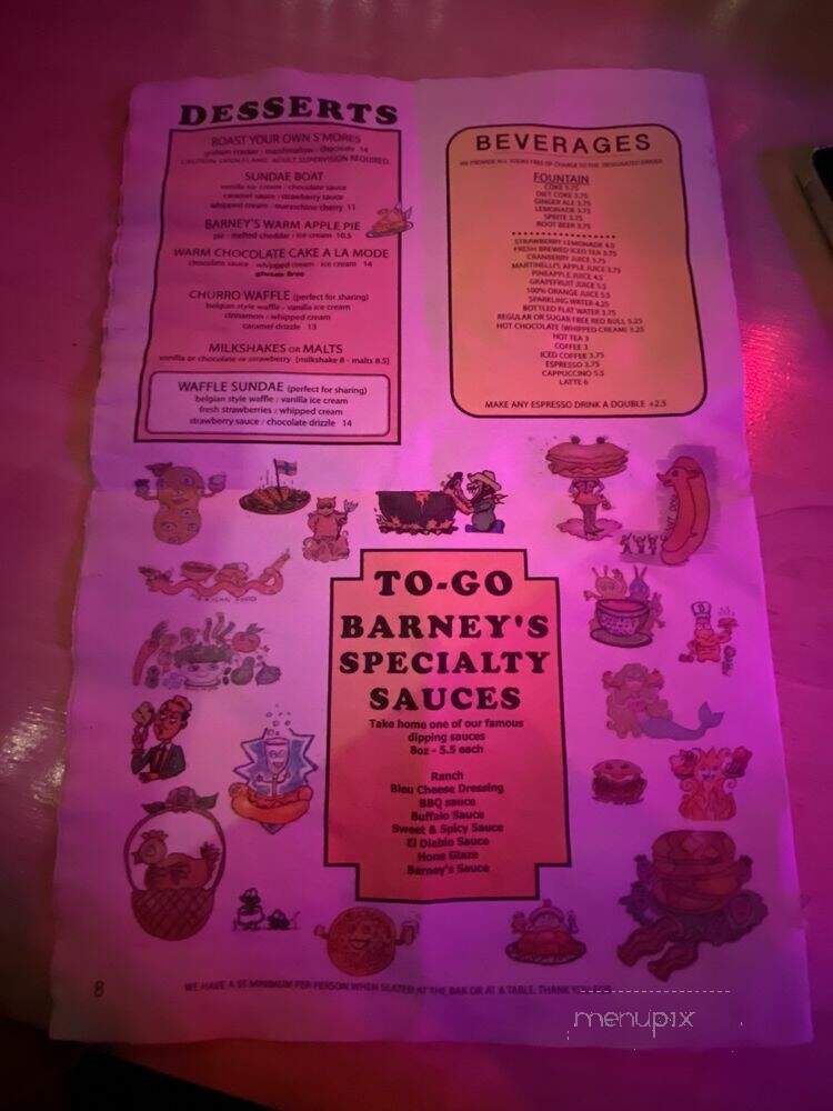 Barney's Beanery - Los Angeles, CA menu_pic