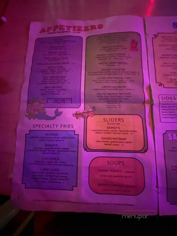 Barney's Beanery - Los Angeles, CA menu_pic