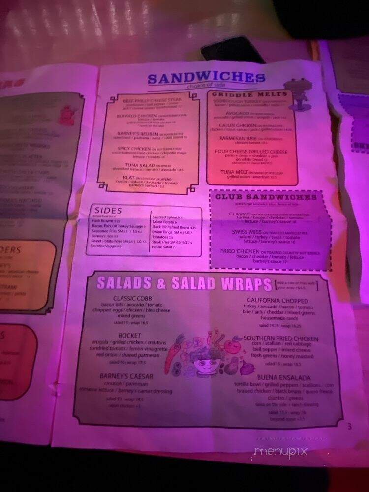Barney's Beanery - Los Angeles, CA menu_pic