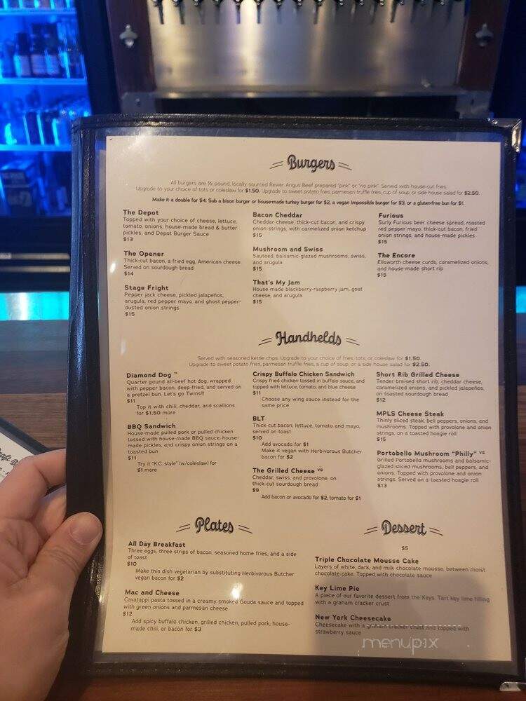 The Depot Tavern - Minneapolis, MN menu_pic