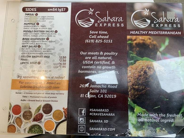 Spinners - Fresh Mediterranean Salads & Grill - El Cajon, CA menu_pic