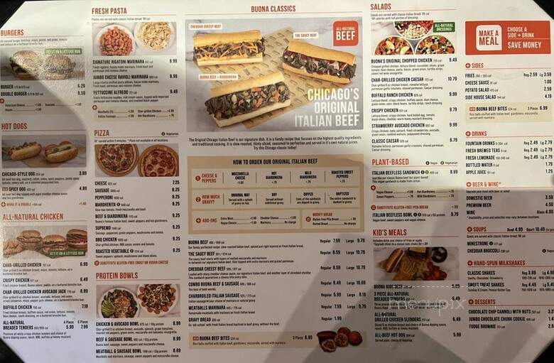 Buona - Rosemont, IL menu_pic
