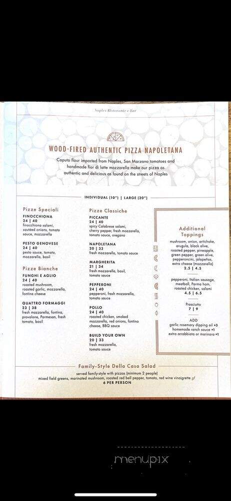 Naples Ristorante e Pizzeria - Anaheim, CA menu_pic