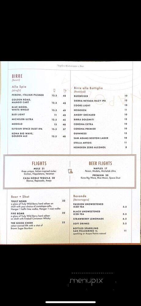 Naples Ristorante e Pizzeria - Anaheim, CA menu_pic