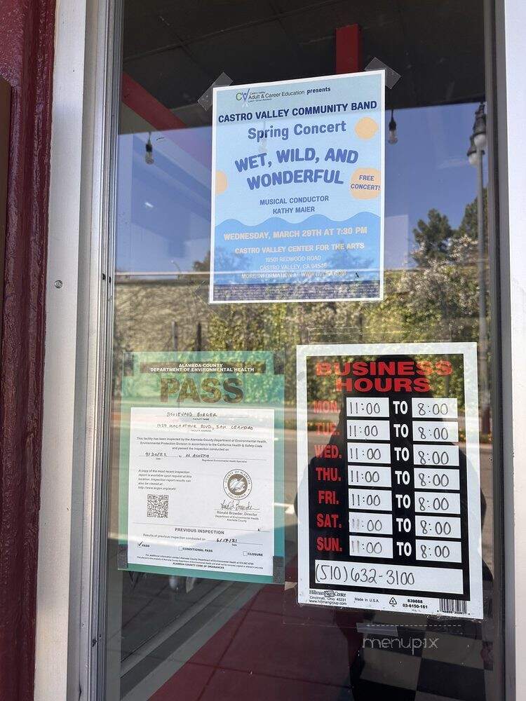 Boulevard Burger - San Leandro, CA menu_pic