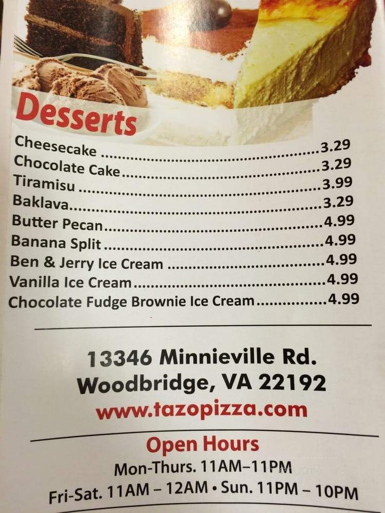 Tazo Pizza - Woodbridge, VA