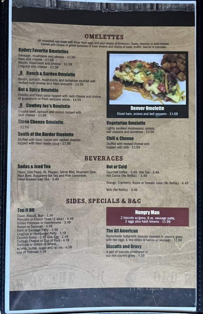 Ryder's - Oakdale, CA menu_pic