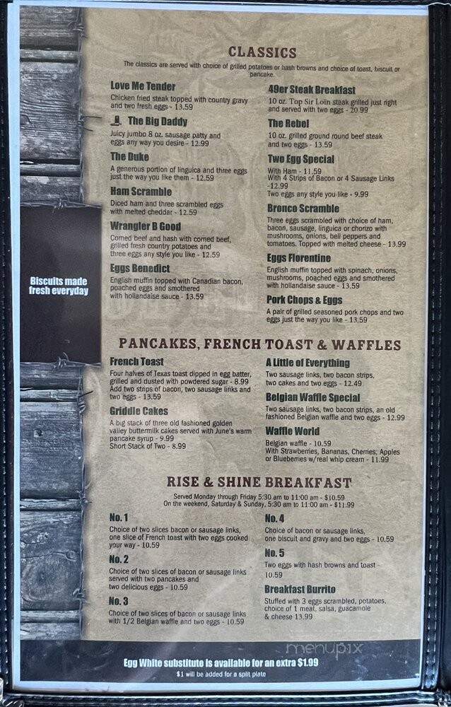 Ryder's - Oakdale, CA menu_pic