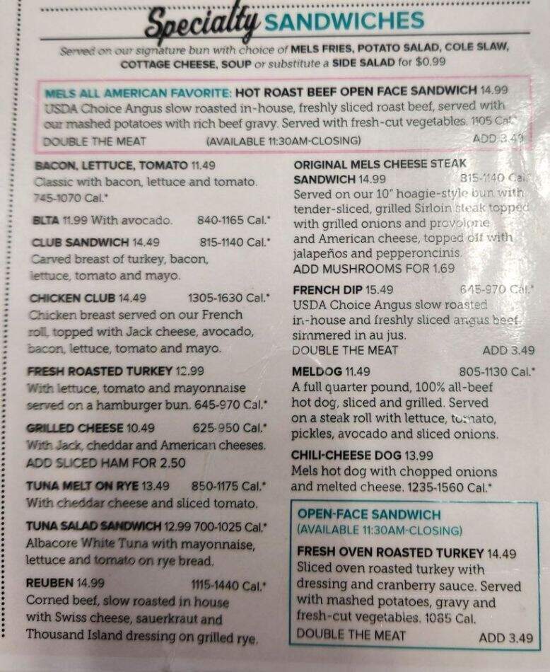 Original Mel's of Roseville - Roseville, CA menu_pic