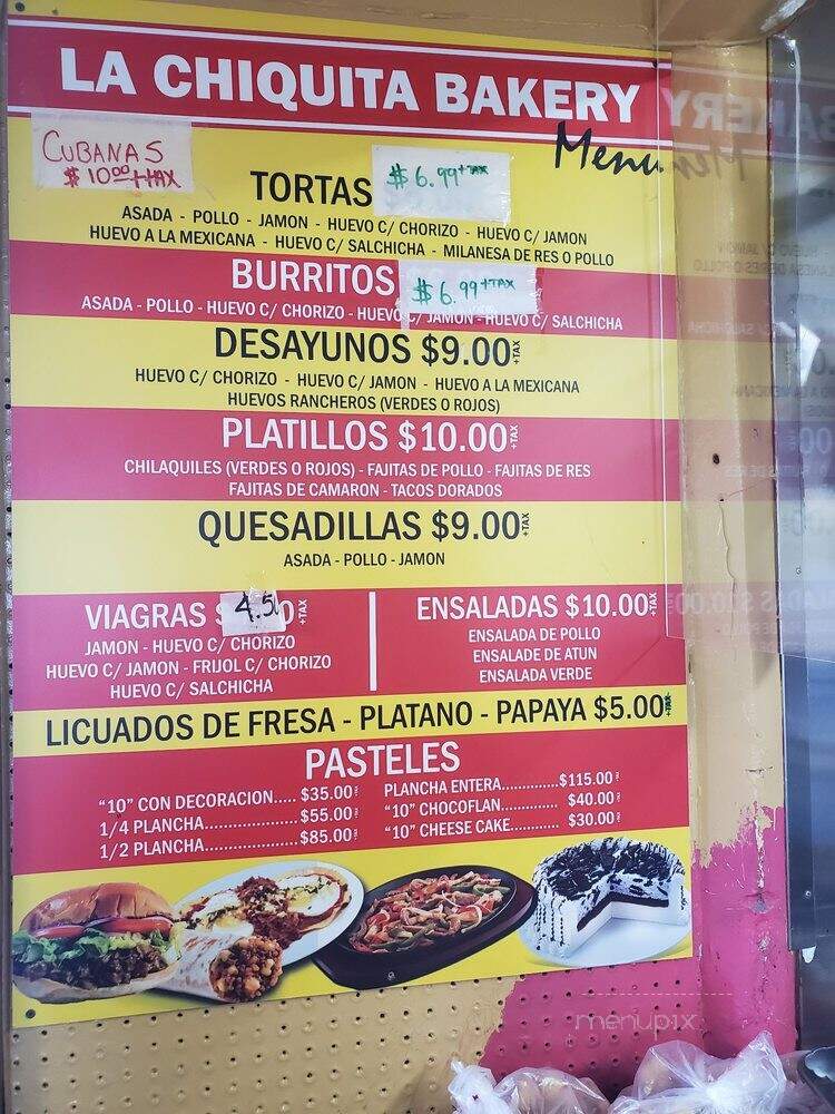 La Chiquita Bakery - Los Angeles, CA menu_pic