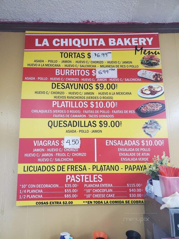 La Chiquita Bakery - Los Angeles, CA menu_pic
