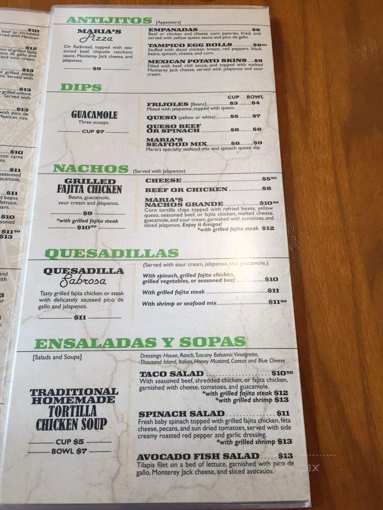 Casa Maria Mexican - Baton Rouge, LA menu_pic