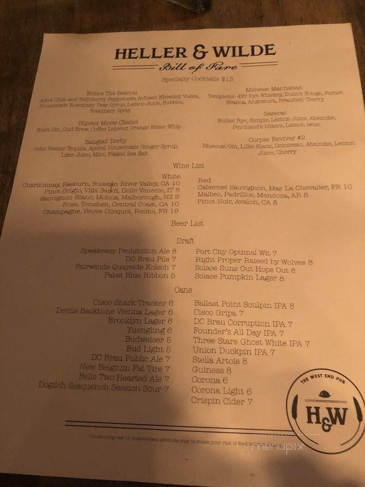 Foggy Dogg - Washington, DC menu_pic
