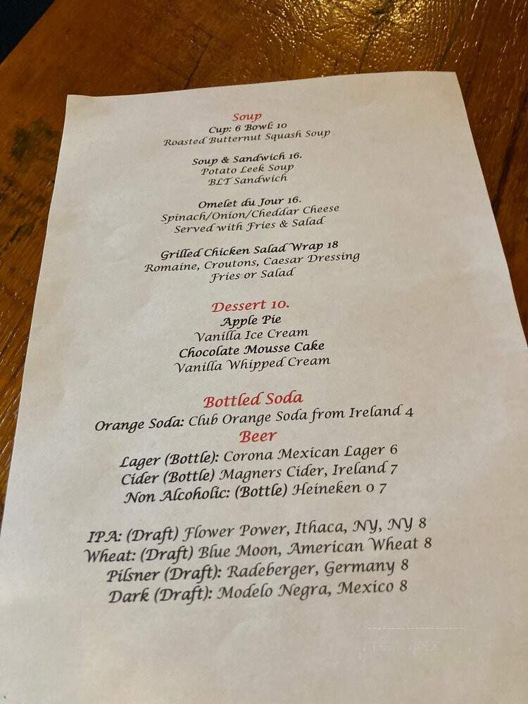 Bluebell Cafe - New York, NY menu_pic