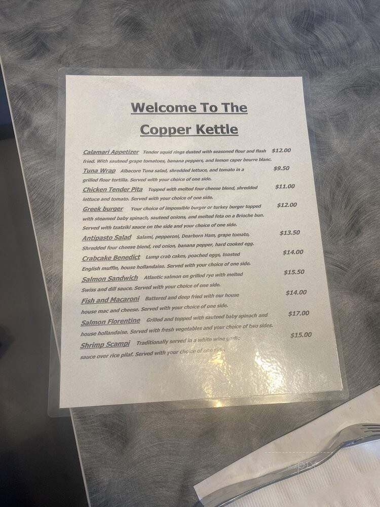 Copper Kettle Restaurant - Mayville, MI menu_pic