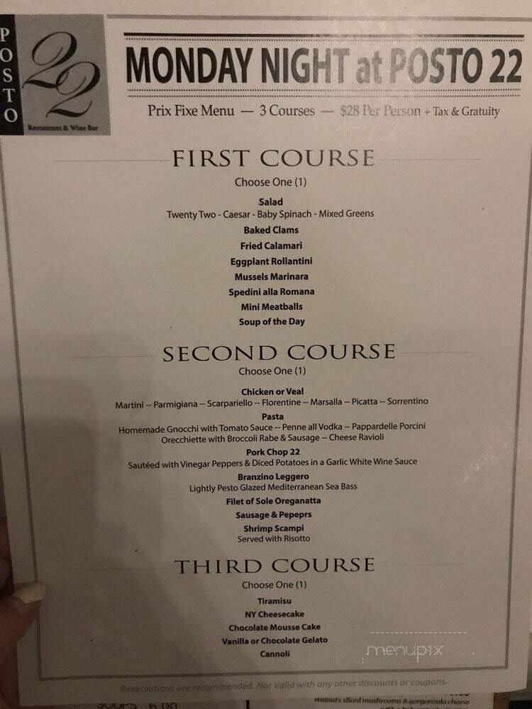 Posto 22 - New Rochelle, NY menu_pic