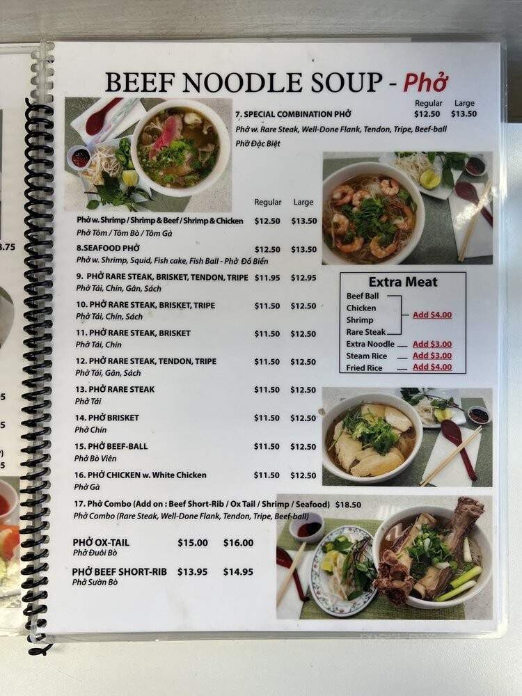 Pho Van - Victorville, CA menu_pic