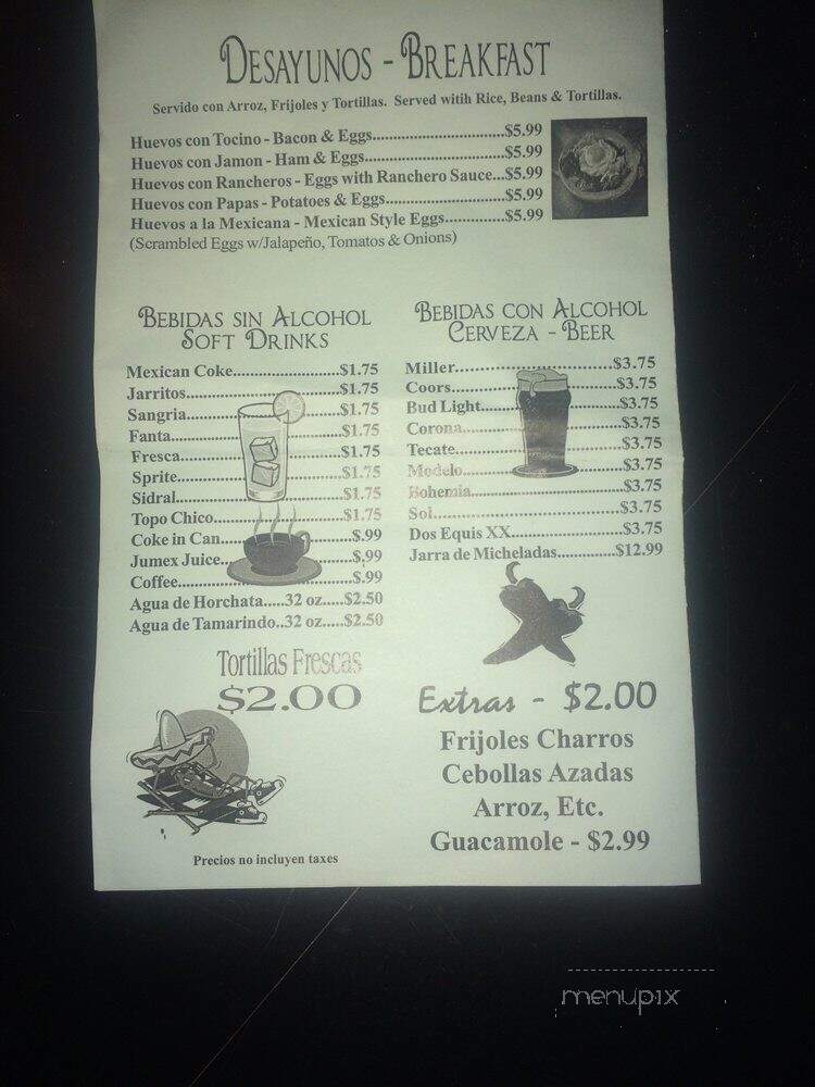 Taqueria Mi Mexico - Arlington, TX menu_pic