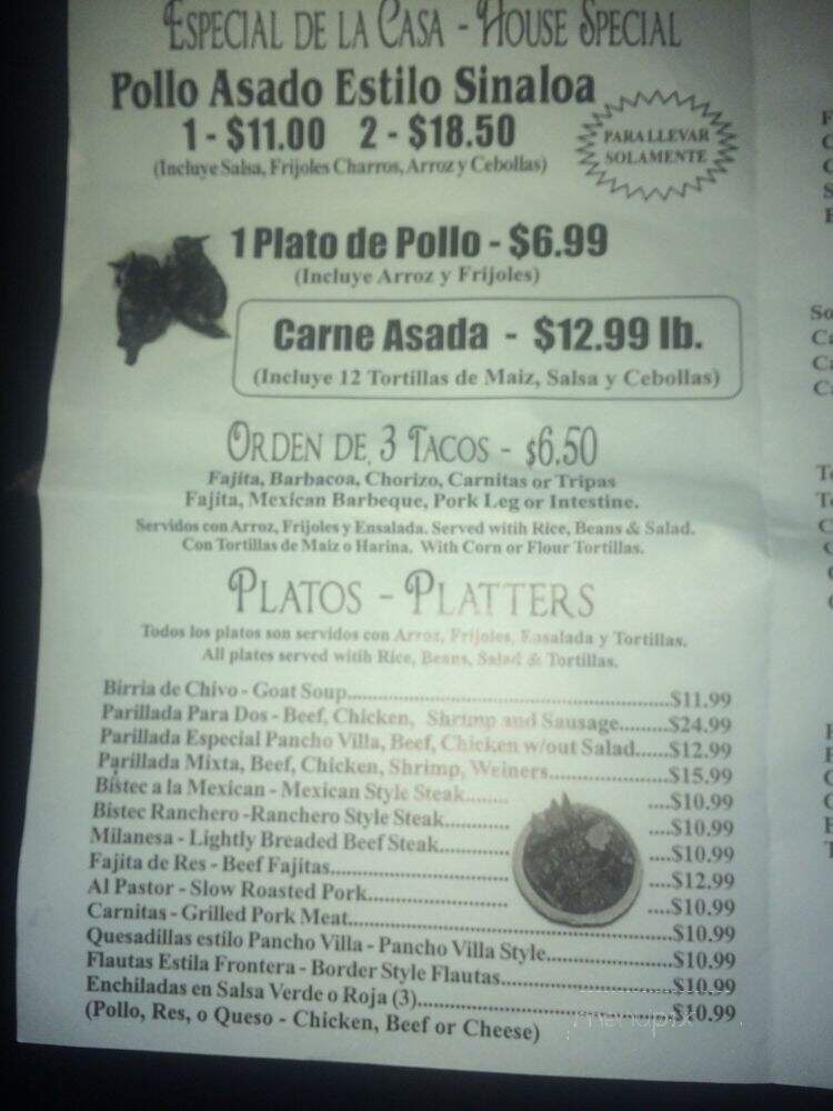 Taqueria Mi Mexico - Arlington, TX menu_pic
