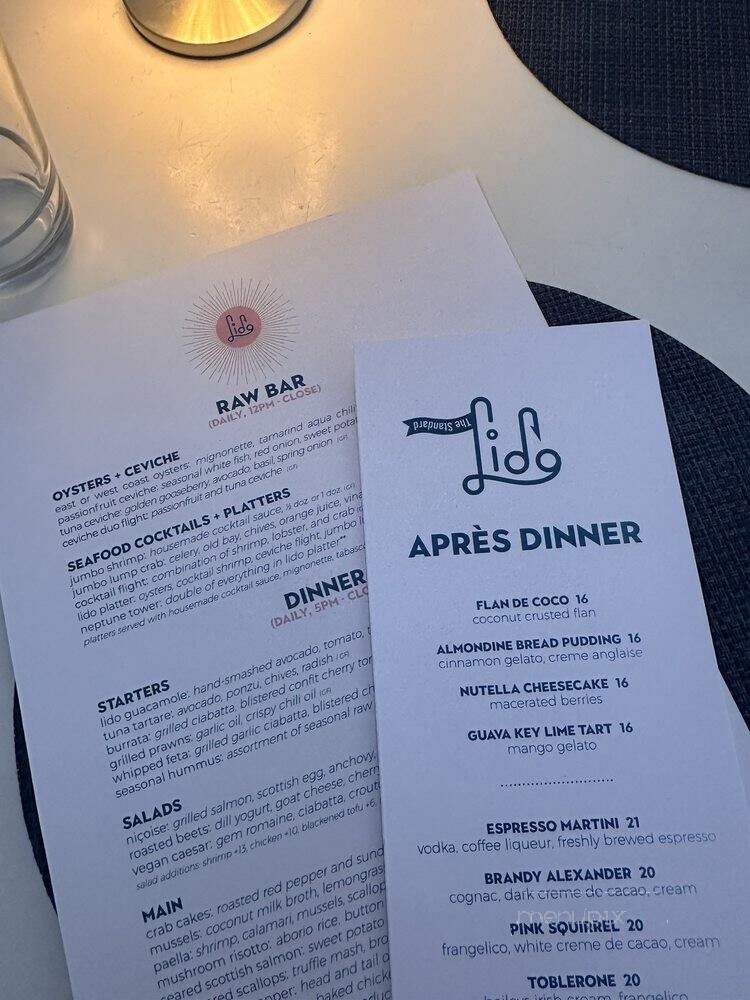 Lido at the Standard - Miami Beach, FL menu_pic