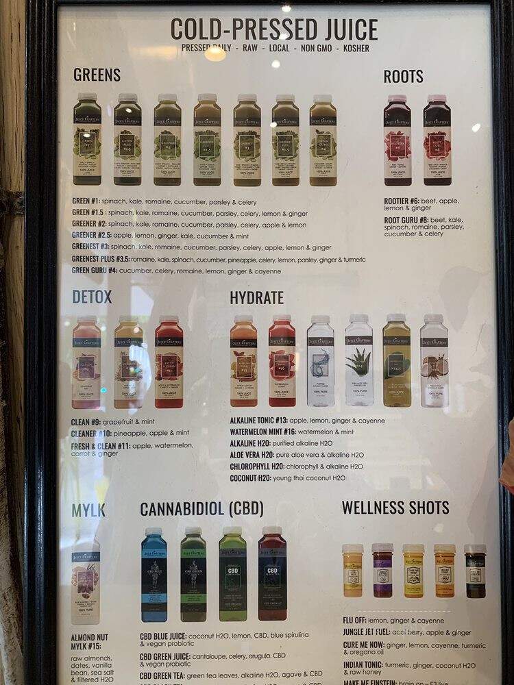 Juice Bar - Los Angeles, CA menu_pic