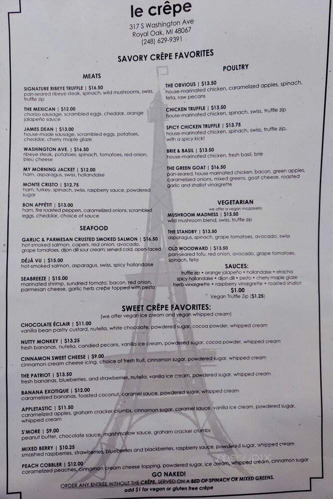 What Crepe - Royal Oak, MI menu_pic
