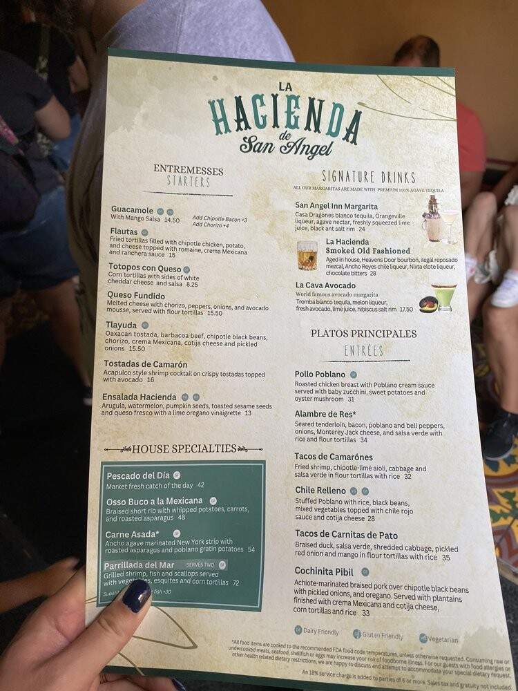 La Hacienda de San Angel - Lake Buena Vista, FL menu_pic