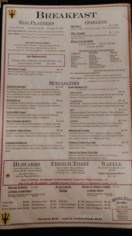 Spinnaker Lounge - Tampa, FL menu_pic