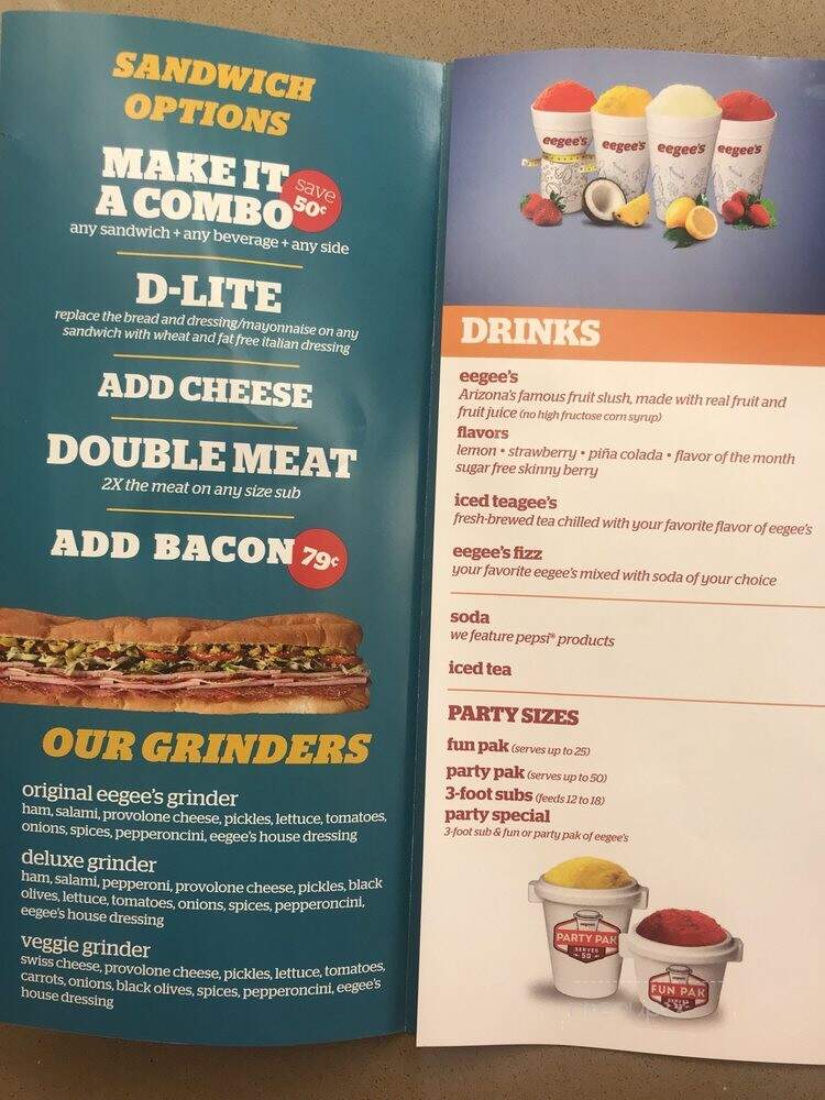 Eegee's - Tucson, AZ menu_pic