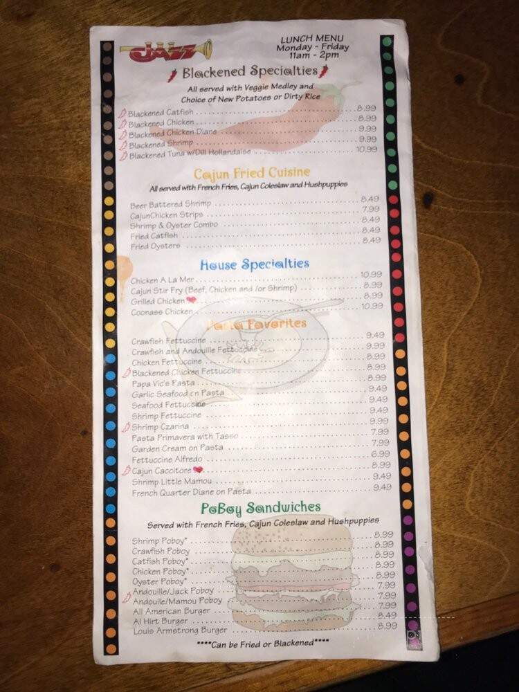 Jazz A Louisiana Kitchen - Lubbock, TX menu_pic
