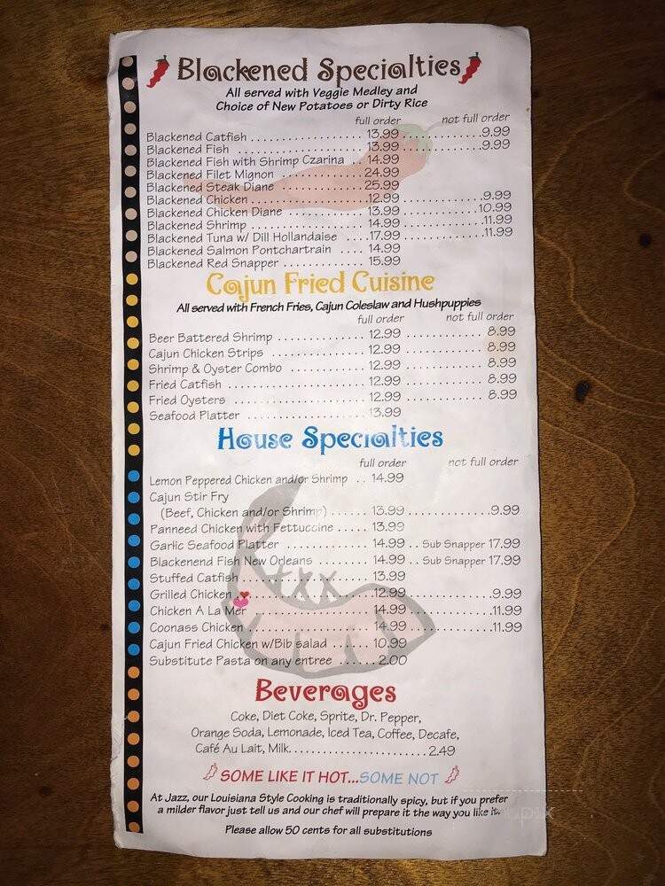 Jazz A Louisiana Kitchen - Lubbock, TX menu_pic