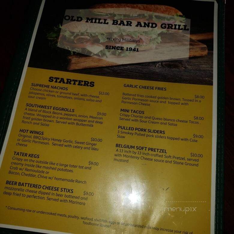 Old Mill Tavern - Spokane, WA menu_pic