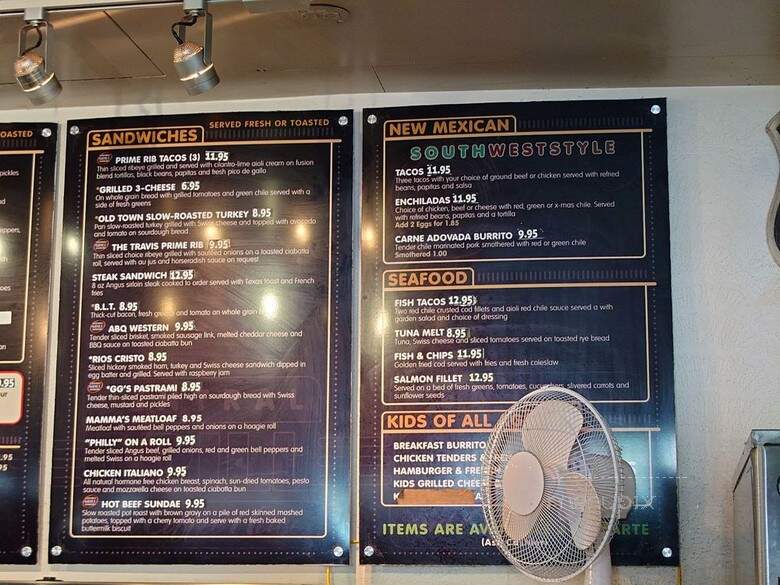 Blue Mesa Cafe - Albuquerque, NM menu_pic