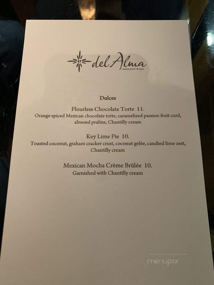 Del Alma - Corvallis, OR menu_pic