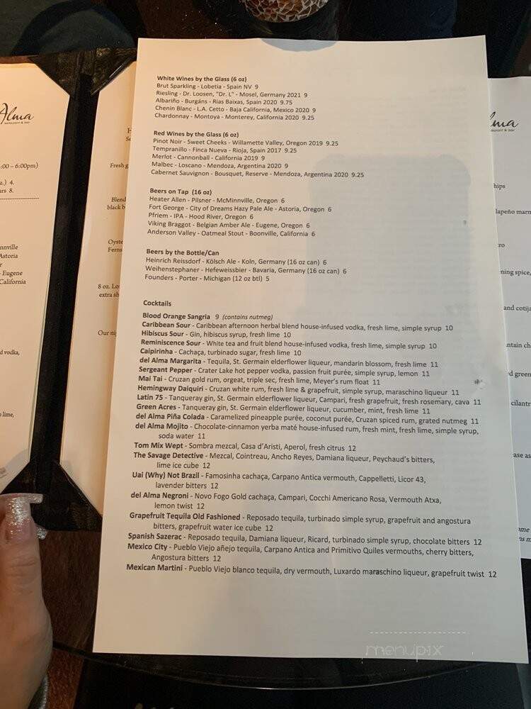 Del Alma - Corvallis, OR menu_pic