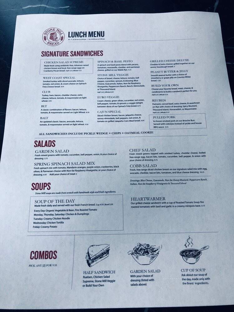 Stone Mill Bread & Flour Co - Fayetteville, AR menu_pic
