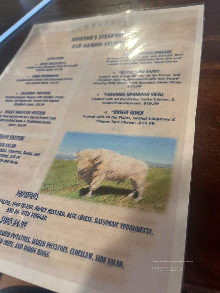 Senator's Restaurant - Cheyenne, WY menu_pic