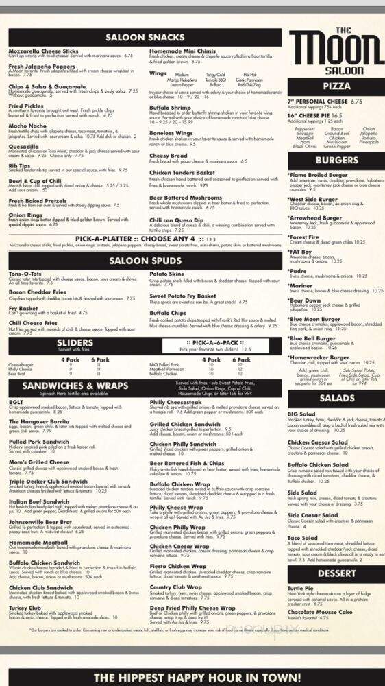 The Moon Saloon - Peoria, AZ menu_pic