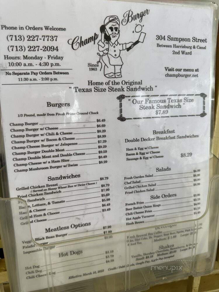 Champburger - Houston, TX menu_pic