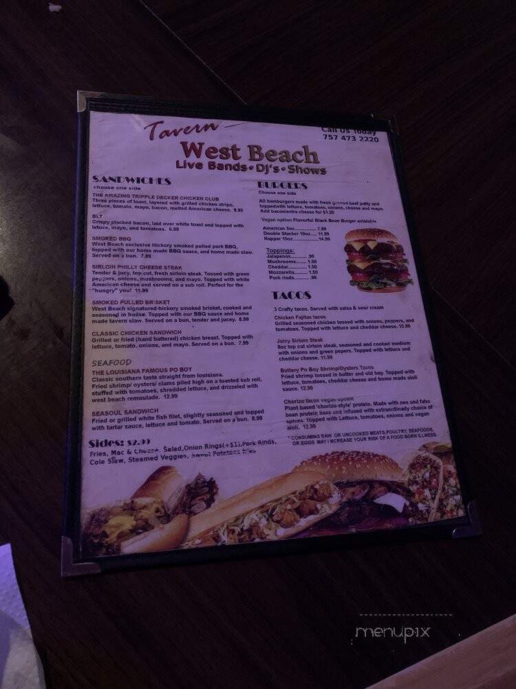 West Beach Restaurant & Lounge - Virginia Beach, VA menu_pic