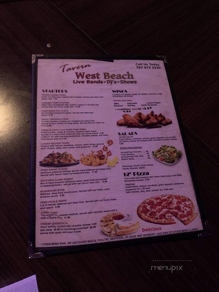 West Beach Restaurant & Lounge - Virginia Beach, VA menu_pic