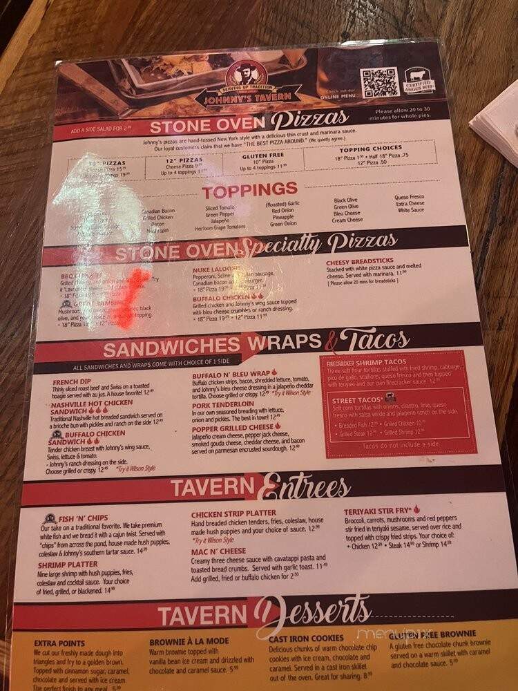 Johnny's Tavern - Kansas City, MO menu_pic