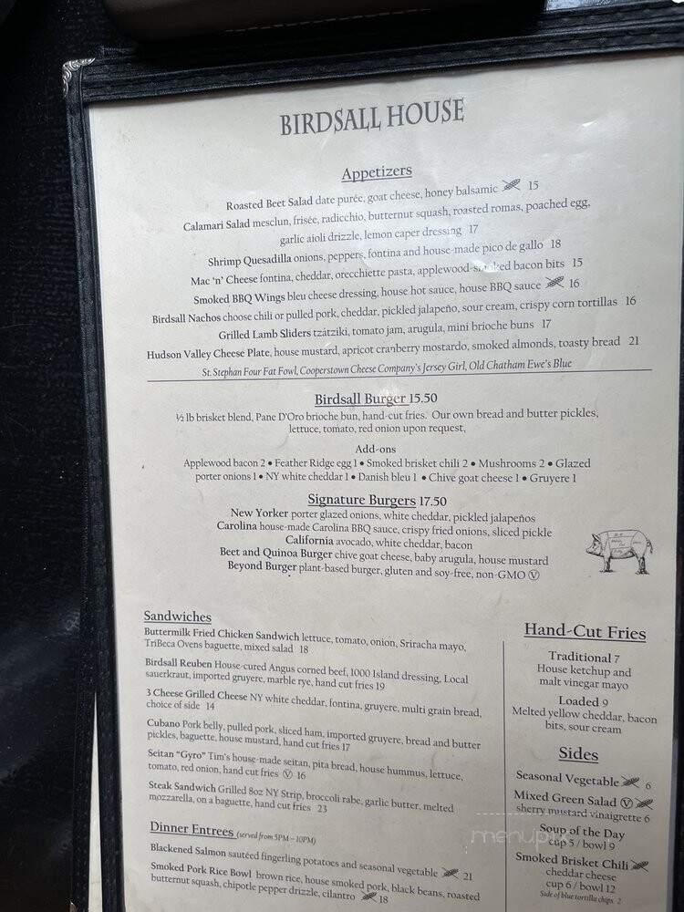 Birdsall House - Peekskill, NY menu_pic