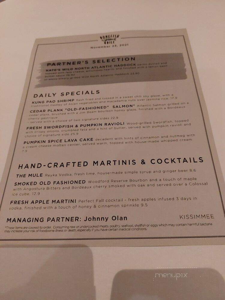 Bonefish Grill - Kissimmee, FL menu_pic