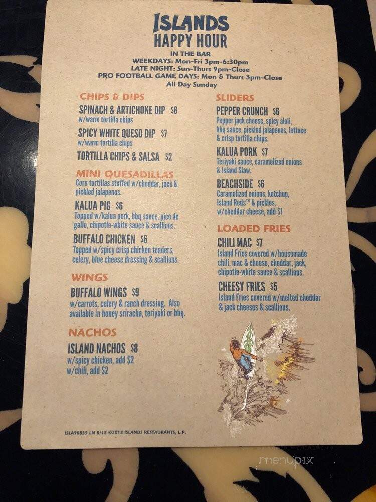 Islands - Long Beach, CA menu_pic