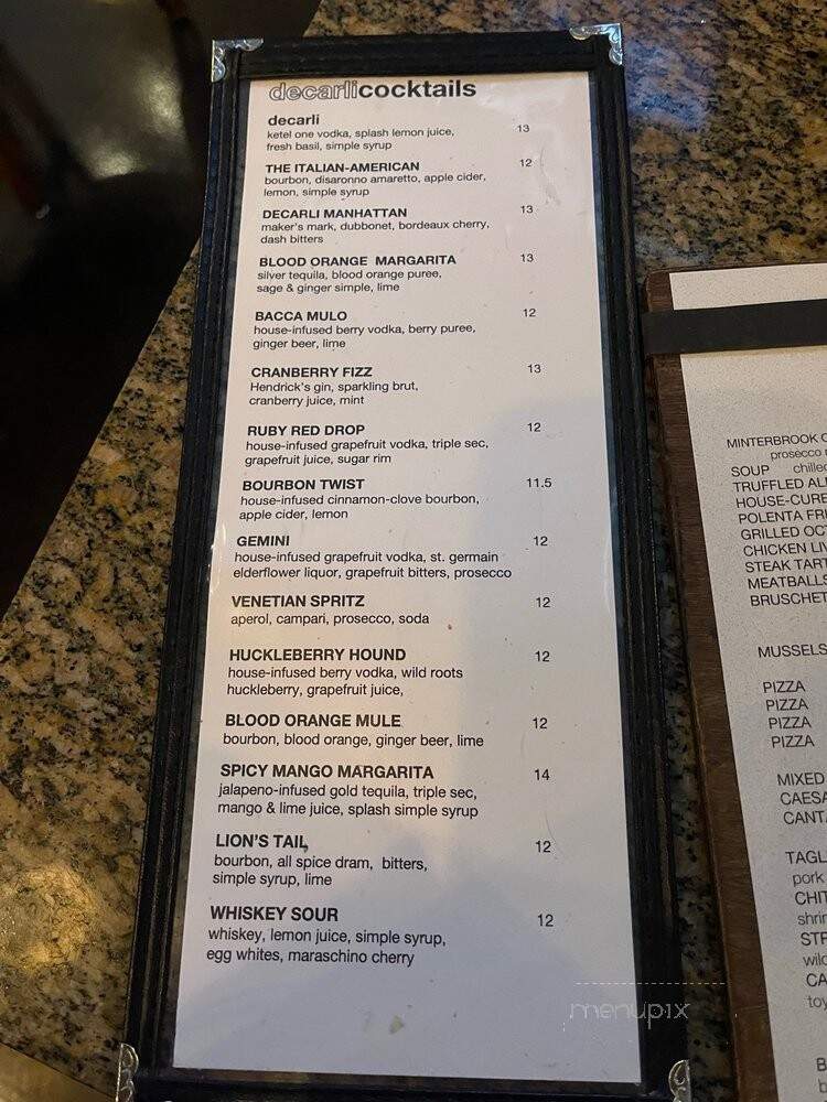 Decarli - Beaverton, OR menu_pic