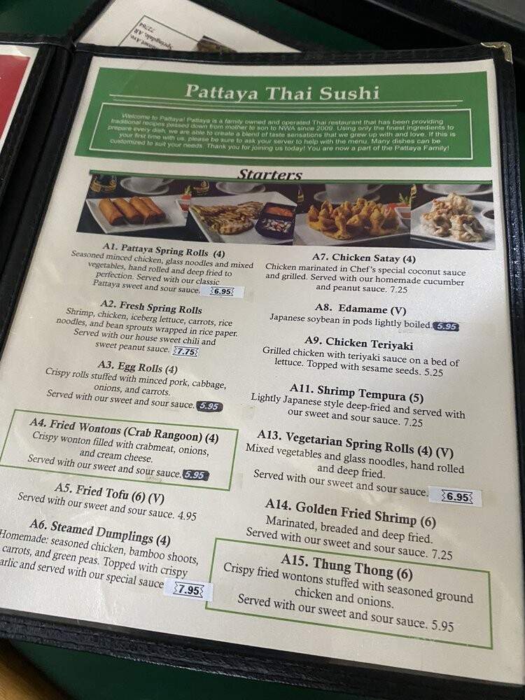 Payatta Thai Sushi Restaurant - Springdale, AR menu_pic