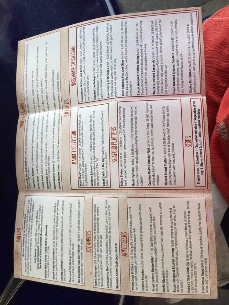A.W. Shuck's - Charleston, SC menu_pic