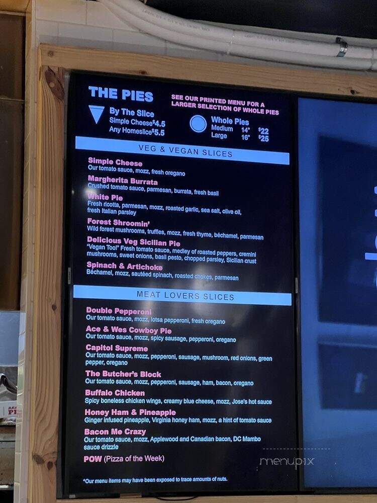 We, the Pizza - Washington, DC menu_pic
